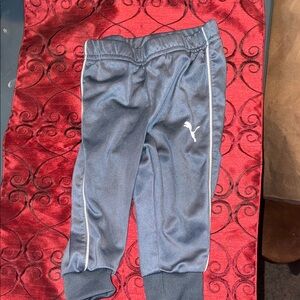 Puma Kids Navy Joggers with White Accents
